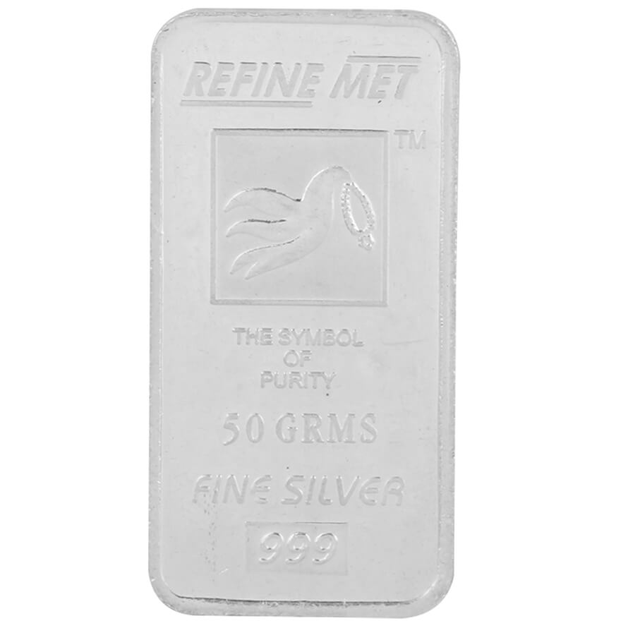 Pure Silver 999 Rectangle Coin (Silver) 50 Grams